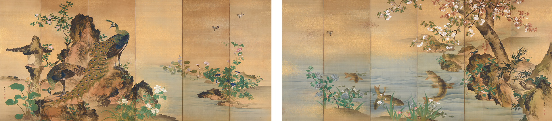 《花鳥に鯉図》個人蔵