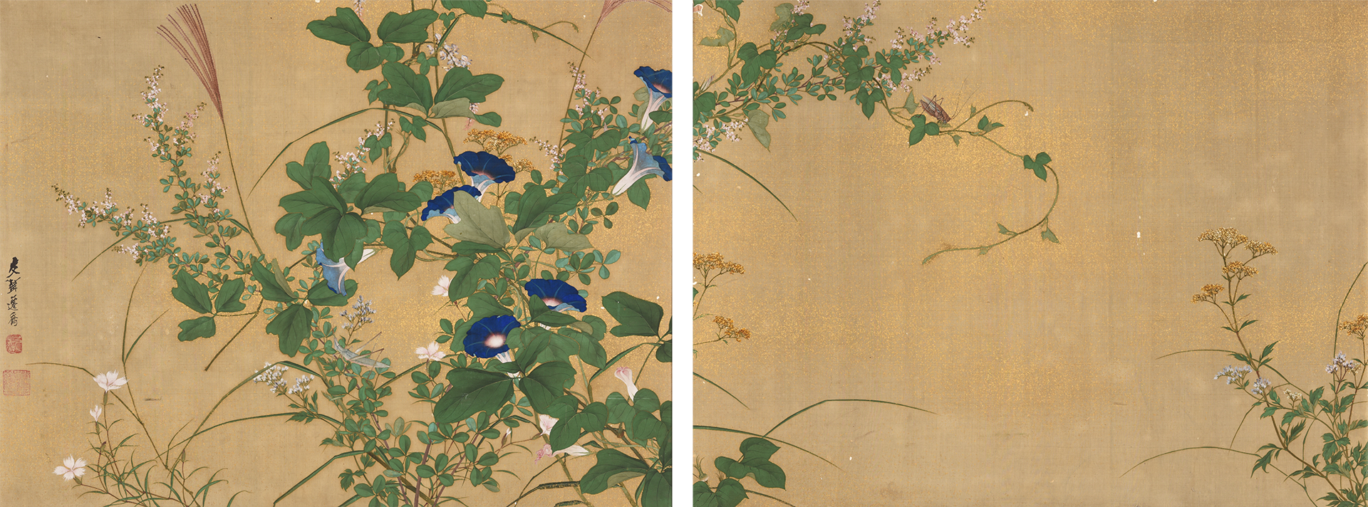 《秋草に虫図》個人蔵